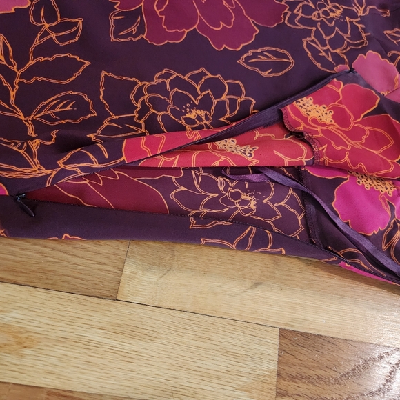 Vintage Express Red/Orange Tropical Floral Print - Picture 5 of 6